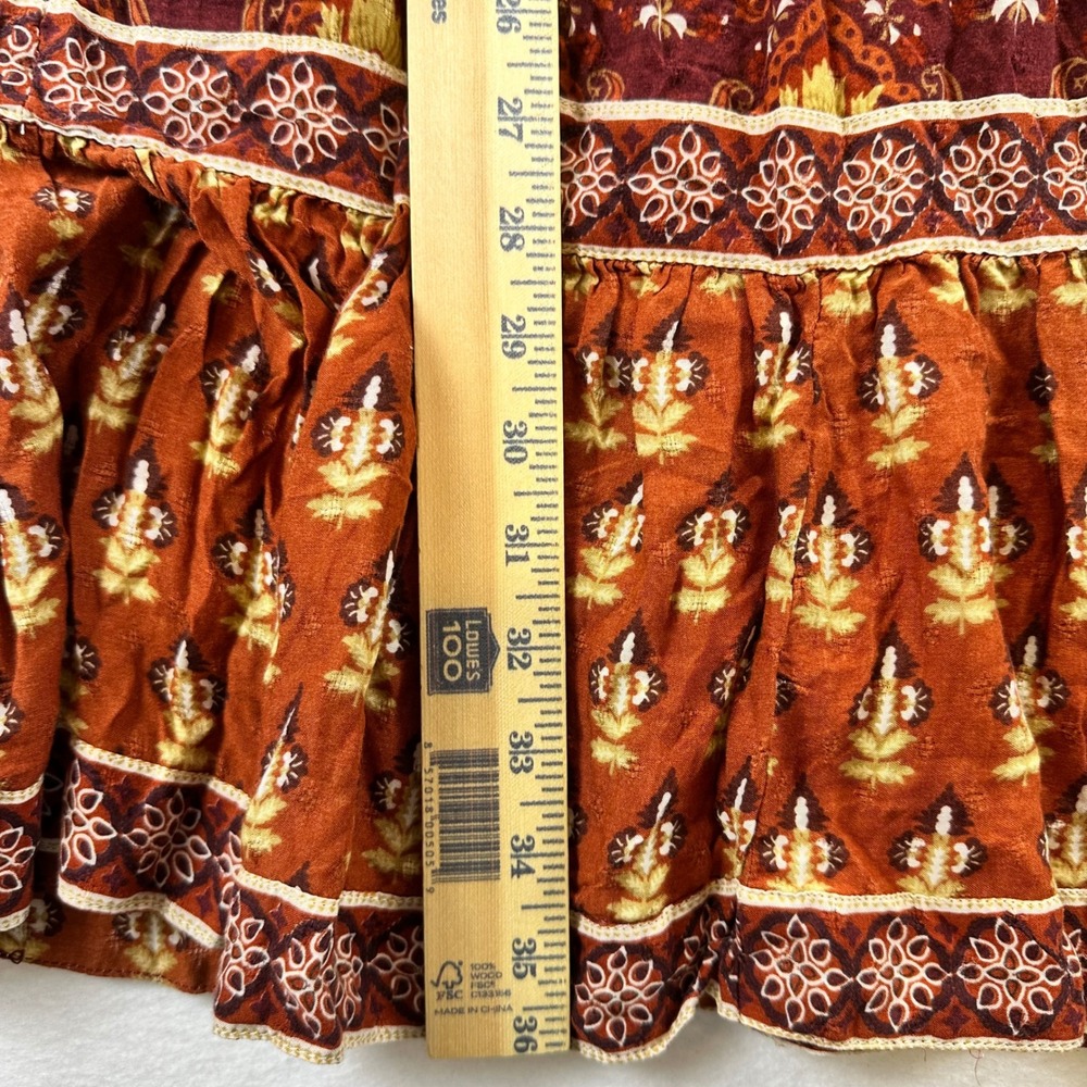Idyllwind Miranda Lambert Paisley Boho Mini Dress Rust Women's XXL Pockets Fall - Picture 12 of 15